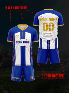Kit <span class=keywords><strong>Calcio</strong></span> Estivo Personalizzato di Alta Qualità Unisex, Divisa <span class=keywords><strong>da</strong></span> <span class=keywords><strong>Calcio</strong></span> Personalizzata con Maglia e Pantaloncini per Club, Scuola e Squadre - Product Image 1