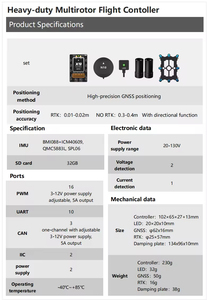 ตัวควบคุมการบินมัลติโรเตอร์ X9 Ultra Heavy Lift อุปกรณ์เสริมโดรน FPV กันน้ำระดับ IP65 ระบบขับเคลื่อนอัตโนมัติสำหรับงานอุตสาหกรรม RTK FPV Racing - Product Image 2