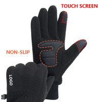 Gants unisexes en polaire pour sports d'hiver, ski, cyclisme, à doigts entiers, doublés, chauds, personnalisables, compatibles écran tactile