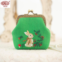 Dompet portabel bordir, grosir elegan untuk acara Formal gaya Vintage ukuran kecil