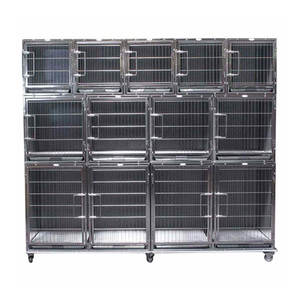 Perrera de acero inoxidable para perros, jaulas pequeñas para mascotas con Hospital para mascotas - Product Image 2