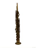 Saxophone soprano droit Eastern Music MKVI Style B Flat Neck, corps monobloc, laque champagne or, couleur cognac, avec étui premium BB