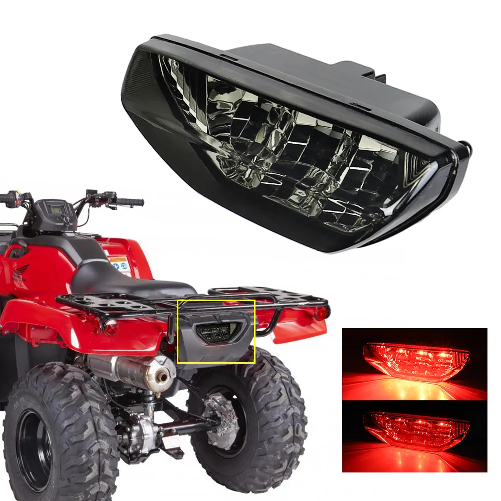 Atv luz de freio para lente de fumo, luz traseira para honda trx 250 300 400ex trx400x 500 700