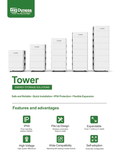 Sistema de Almacenamiento de Energía Doméstico <span class=keywords><strong>DYNESS</strong></span> Tower T14 384v 14kwh, Batería Lifepo4 de Alto Voltaje con <span class=keywords><strong>BMS</strong></span> para Apilamiento, Protección IP54 - Product Image 2