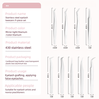 Kit de pinces pour extensions de cils volume marque privée, fabricant, prix bas, argent, épaisseur 1,5 mm, outils de greffe de cils multicolores