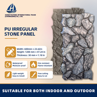 Panel Dinding Batu 3D Klasik PU 600x1200 Tebal 30mm Tahan Air Tahan Api Tahan UV untuk Interior/Eksterior, Cocok untuk Kamar Mandi