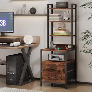 Multifunctional <b>tall</b> bedside <b>table</b> with rechargeable storage and 5 drawers; minimalist modern bedroom bookshelf; cross-border - Product Image 3