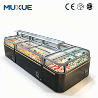 MUXUE OEM Vente en gros Congélateur îlot combiné R290 à vitrine ouverte, congélateur coffre multi-sections, congélateur îlot pour supermarché