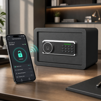 Coffre-fort intelligent SY-214-Z avec panneau de verrouillage électronique et mécanisme solénoïde, contrôle par empreinte digitale Tuya WiFi