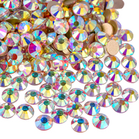 1440 pièces de strass non thermocollants SS3-SS30, pierres en verre de qualité supérieure, dorées, à dos plat, pour le nail art et les vêtements