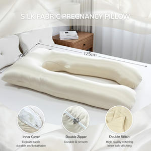 Almohada <span class=keywords><strong>de</strong></span> Maternidad en Forma <span class=keywords><strong>de</strong></span> U <span class=keywords><strong>de</strong></span> Seda Natural Personalizada OEM, Refrescante y Sedosa, Alivia el Dolor <span class=keywords><strong>de</strong></span> Espalda y Cadera en el <span class=keywords><strong>Embarazo</strong></span>, para Mujeres Embarazadas - Product Image 2