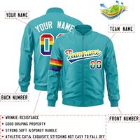 Blouson Bomber Personnalisé Léger Entièrement Zippé Coupe-Vent Unisexe Adulte Décontracté Printemps PU avec Nom et Numéro Brodés