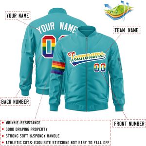 Custom Bomber Jacket Lightweight Full Zip Windbreaker Personalized Stitched Name Number Unisex Adult Casual Spring PU Fabric - Product Image 3