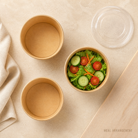 Bols en papier kraft jetables en gros, biodégradables et compostables, pour la restauration à emporter et les services de traiteur