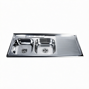 Double <b>Bowl</b> Rectangular Stainless Steel <b>Kitchen</b> <b>Sink</b> Undermount Polished Modern Design Easy To Clean RTS Products - Product Image 1