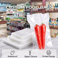 Sacs sous vide personnalisés imprimés 15*25cm 20*30cm en PA/PE, transparents, gaufrés, pour aliments surgelés, viande fraîche, riz, type PET