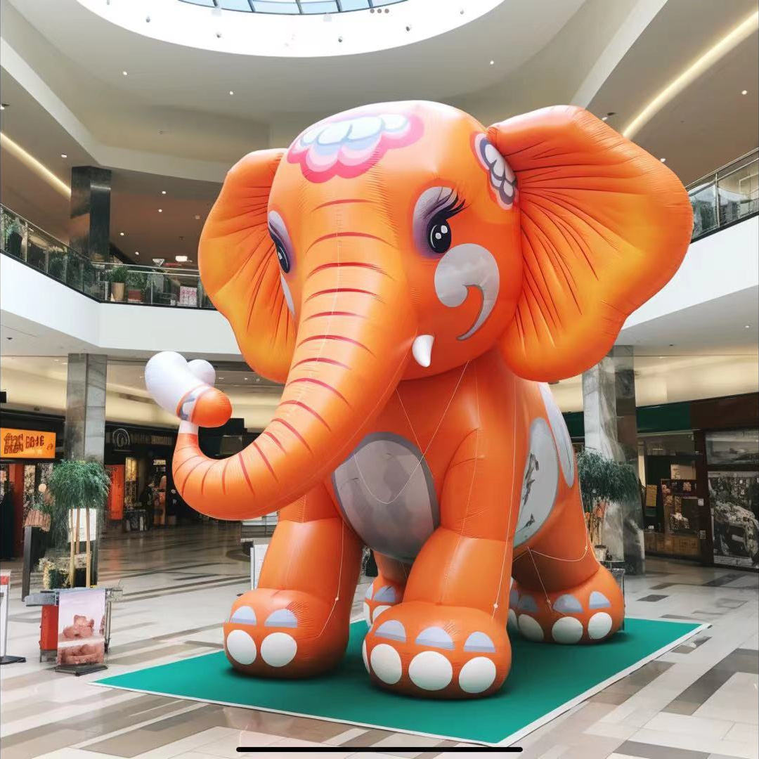 Gonflables de publicité d'éléphant orange