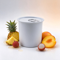 Boîte en fer blanc personnalisée de qualité alimentaire, ronde, pour salade de fruits, avec couvercle à ouverture facile à anneau, pour emballage de conserves et de caviar