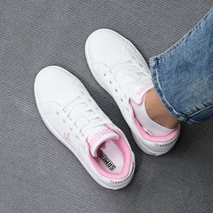 Sneakers Bianche da <span class=keywords><strong>Donna</strong></span> Stile Coreano con Suola Spessa, Suola in Gomma, Fodera in Rete Traspirante, Scarpe da Skate con Tacco Basso per Camminata Casual - Product Image 3