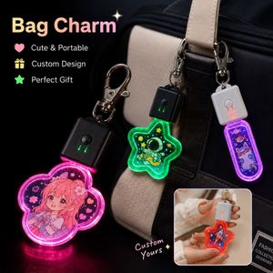 Porte-clés personnalisé en acrylique avec lumières LED multicolores, breloque de sac portable pour les conventions d'anime, les cadeaux promotionnels et les cadeaux de fête - Product Image 1