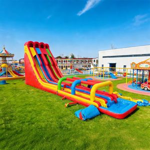 Grandes toboggans aquatiques gonflables, prix d'usine, toboggans aquatiques gonflables personnalisés, longs toboggans gonflables pour adultes - Product Image 1
