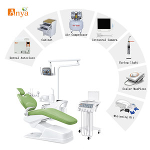 Unidad Dental Económica Completa con Energía Eléctrica, Incluye Silla, Taburete para Dentista, Escalador, Lámpara de Fotocurado, Pieza de Mano, Compresor de Aire y Cámara - Product Image 1