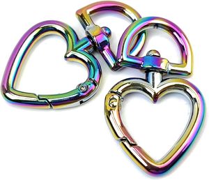 Pcs Heart Keychain Clasps Heavy Duty Swivel Lobster Push Gate <b>Snap</b> Hooks Charms Trigger <b>Clips</b> - Product Image 1