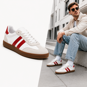 Sneakers basses unisexes vintage avec bordure en daim, respirantes, antidérapantes, semelle plate, baskets décontractées, en stock - Product Image 4