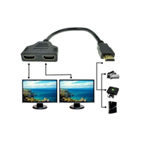 Kabel Splitter HDTV Harga Murah 1 Input 2 Output, 1 Male ke Dual 2 Female, Adaptor Kabel Splitter Video HDTV 1x2 untuk TV