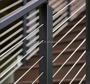 Vortex 42" 36" Wire Rope Stainless Steel Black Stair Deck Cable Railing Design For Balcony Railings