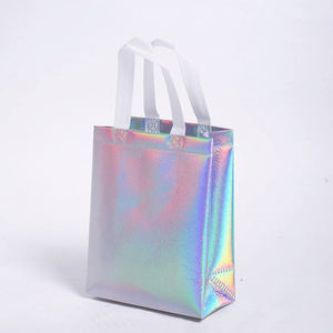 <span class=keywords><strong>Sac</strong></span> fourre-tout non tissé imperméable brillant <span class=keywords><strong>Sac</strong></span> à provisions écologique réutilisable pour un usage quotidien Voyage d'épicerie - Product Image 5
