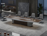 Mfc-Table de réunion de luxe blanche, nouveau système de gestion des câbles, prise d'alimentation ovale, pour bureau intelligent, Table de conférence
