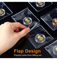 Haoran – Nouvelles pochettes transparentes personnalisées 2x2 pouces pour pièces de monnaie, petites pochettes de rangement en PVC pour pièces de monnaie