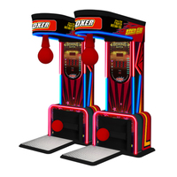 Machine de Jeu d'Arcade Combinée Boxe et Coups de Pied à Monnayeur – 2 Poings et Support de Sac de Frappe