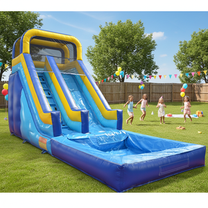 Toboggans aquatiques gonflables commerciaux de grande qualité, assortis aux couleurs, pour sports de plein air, toboggan tropical simple, toboggans aquatiques gonflables pour adultes - Product Image 1