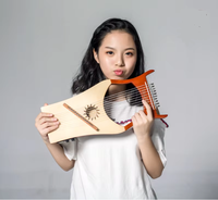 Mini New Lyre Harp 10-String Natural Color Light Rubber & Solid Spruce Wood Musical Instrument by Walter