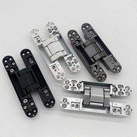 Charnière invisible pliante pivotante 3D robuste et réglable, à fermeture douce à 180 degrés dans trois directions, en zinc, pour porte dissimulée