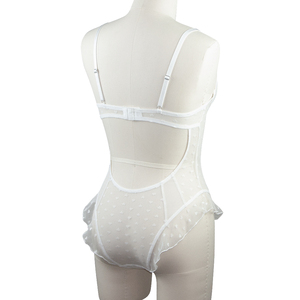 Đồ lót Teddy xuyên thấu liền thân gợi cảm ren bodysuit khóa móc giữa chân - Product Image 5