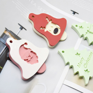Molde <span class=keywords><strong>de</strong></span> jabón y velas navideñas DIY, para resina epoxi cristalina, con diseños <span class=keywords><strong>de</strong></span> ciervo, árbol, etiqueta colgante con orificio, fondant para pasteles, adornos navideños, campana, alce y herramientas para colgantes - Product Image 2