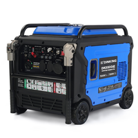 Dinking Super Leiser Benzin-Inverter-Generator 7500W Mit Griff und Rädern Klein
