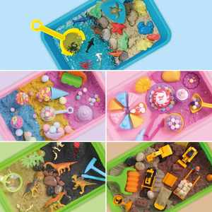 Juego de Plástico para Niños con Caja Sensorial, Herramientas para Arena Interior y Caja de Almacenamiento, Arcilla de Colores, Juguete para Jardín de Infancia - Product Image 2