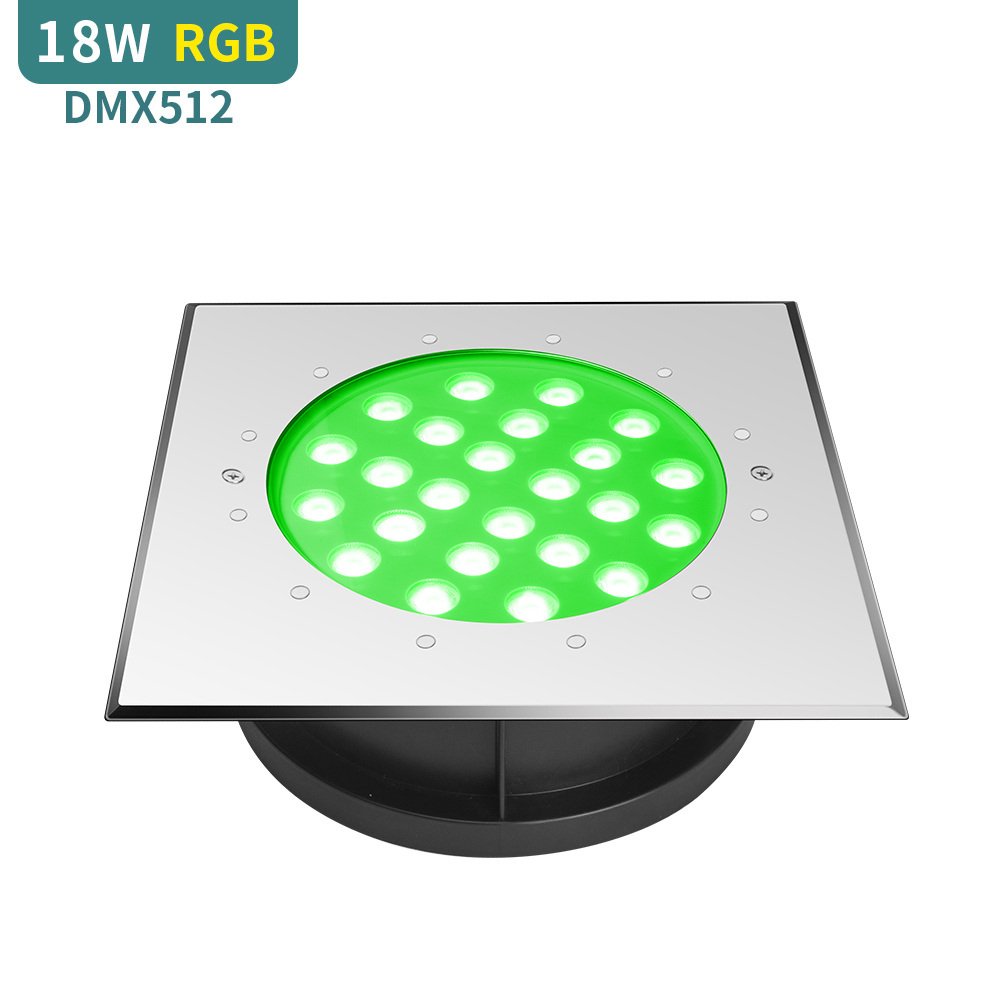 DC24Volt 18Watts SS316L RGB DMX512 Control Square Underground Light Linear Inground Swimming Pool Lights