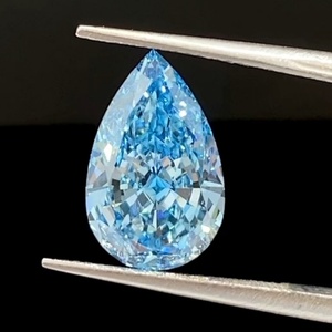 Diamant CVD en vrac à la vente chaude, 5,01 CT, VVS2, taille poire, couleur bleu intense fantaisie, diamant de laboratoire cultivé - Product Image 1