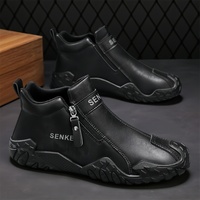 Nouvelles Bottes Décontractées en Cuir pour Hommes, Semelle Souple, Sportives, Imperméables, Respirantes, Légères, Mi-Mollet, pour Randonnée en Extérieur Automne-Été