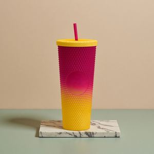 Promotional Drinkware Custom Logo Reusable Diamond <b>Drinking</b> Cups 24 oz Multi Colors Matte Durian Tumbler with Lid and <b>Straw</b> - Product Image 5