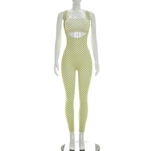 Viviblook J26ST153 Ensemble d'été pour femme, haut court sexy sans bretelles, combinaison sans manches à pois, ensemble deux pièces - Product Image 3