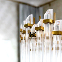 Luminaires suspendus ronds de style américain, dorés, luxueux, pour salon, salle à manger, maison moderne