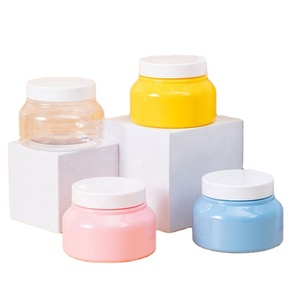 Wholesale Stock 250ml Pink PET <b>Plastic</b> Wide-Mouth Empty Bottle Cosmetic <b>Plastic</b> <b>Jar</b> 250g Face Creams Container - Product Image 1