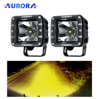 Projecteur LED bicolore Aurora, lampe de travail 2 pouces 30W, mini phare tout-terrain 4x4, phare de conduite LED pour moto