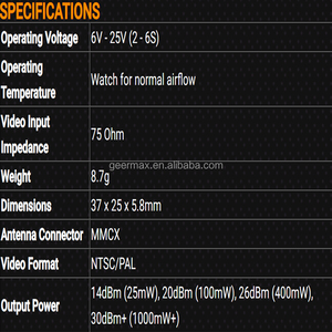 Émetteur vidéo de drone FPV 5G8 1W pour <span class=keywords><strong>TBS</strong></span> UNIFY PRO32 HV MMCX 1000mW VTX PAL/NTSC 75 Ohm 6V-25V 2-6S 14dBm-30dBm+ Pièces de drone - Product Image 3